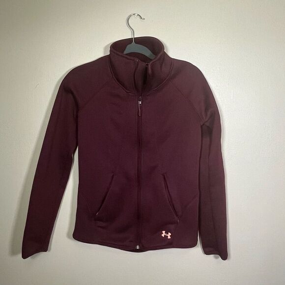Under Armour Merlot Colored COLD GEAR Front Zip Fitted Jacket Women's Size XS - Picture 1 of 3